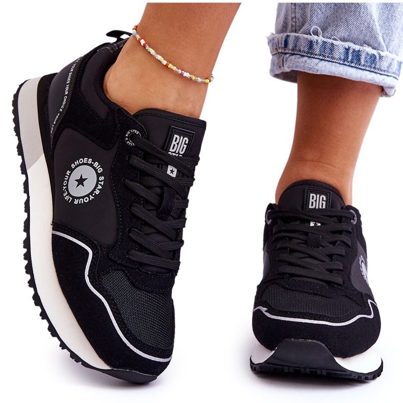 Damskie Sneakersy Memory Foam System Big Star LL274541 Czarne