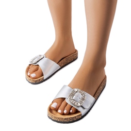 Srebrne klapki zdobione cyrkoniami Millicent srebrny