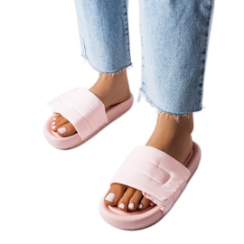 BM Różowe klapki zapinane na rzep Aleron