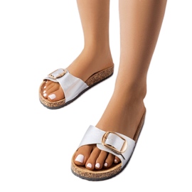 Srebrne klapki z klamerką Benoit srebrny