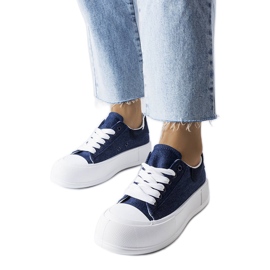 Granatowe trampki na platformie Josseaume niebieskie