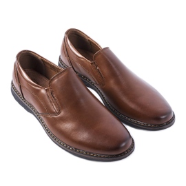 Brązowe wsuwane półbuty męskie Querry
