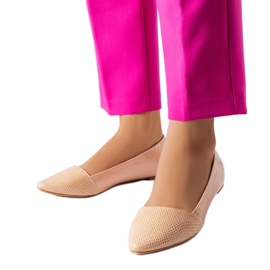 Beżowe eleganckie balerinki Riel beżowy