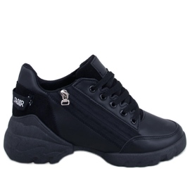 BM Sneakersy na koturnie Helser Black czarne