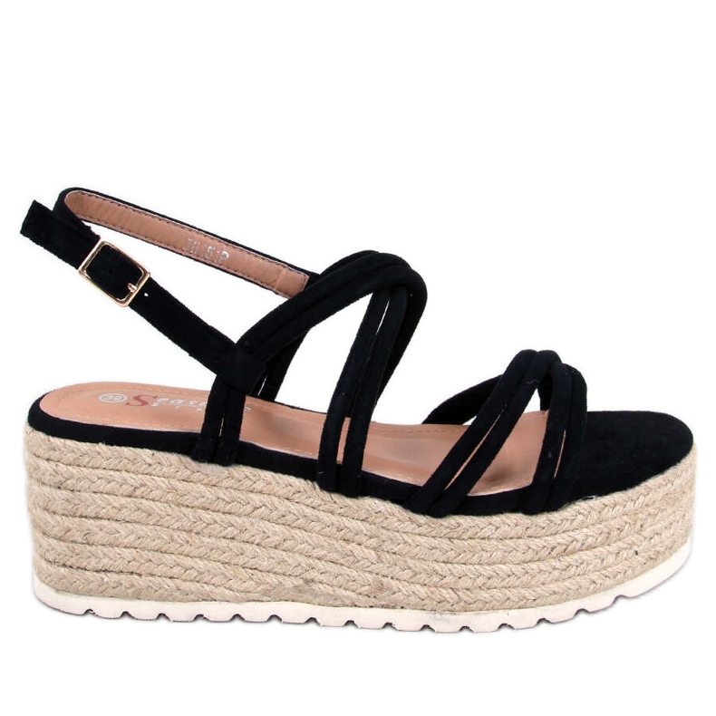 Seastar Espadryle na koturnie Altman Black czarne