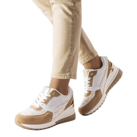 Beżowo-białe sneakersy Mireault beżowy