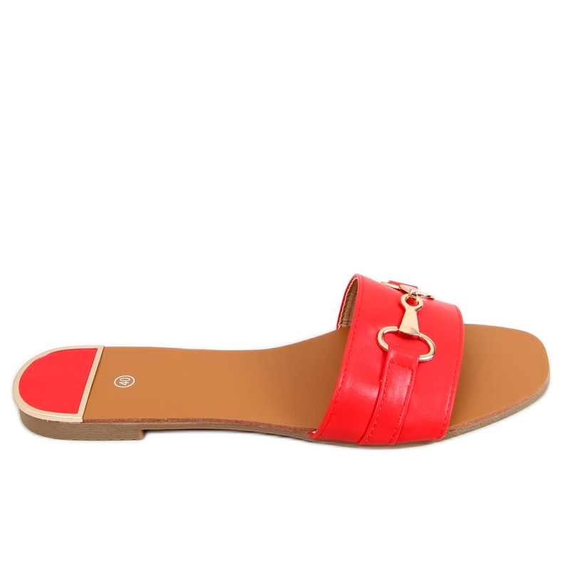 Klapki damskie Gallery Red czerwone