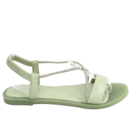 BM Sandałki z cyrkoniami Bryce Green zielone
