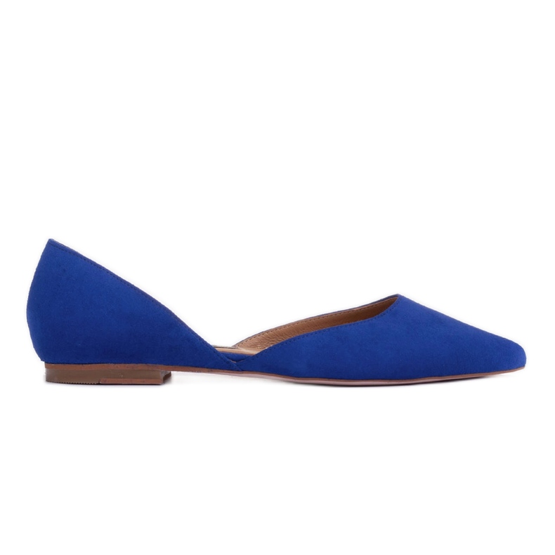 Marco Shoes Baleriny z piętką niebieskie