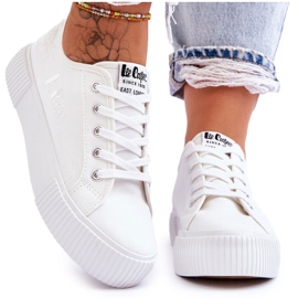 Wygodne Trampki Na Platformie Lee Cooper LCW-23-31-1806L Białe