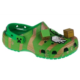 Klapki Crocs Elevated Minecraft Classic Clog Jr 208473-90H zielone