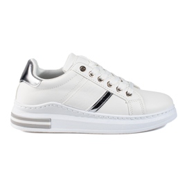 Damskie białe buty na grubej podeszwie Shelovet