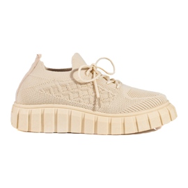 Damskie beżowe buty sportowe materiałowe Shelovet beżowy