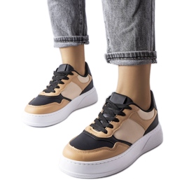 Czarno-beżowe buty na grubszej podeszwie Baron beżowy