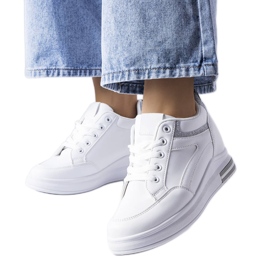 Białe sneakersy z brokatowymi wstawkami Bonevil