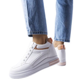 Białe sneakersy z brokatowymi wstawkami Bonevil