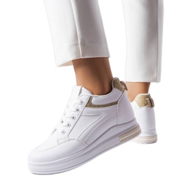 Białe sneakersy z brokatowymi wstawkami Bonevil