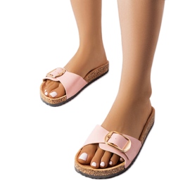 BM Różowe klapki z klamerką Benoit