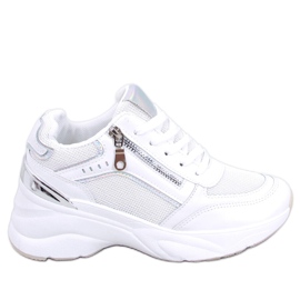 BM Sneakersy na koturnie Mcbride White białe