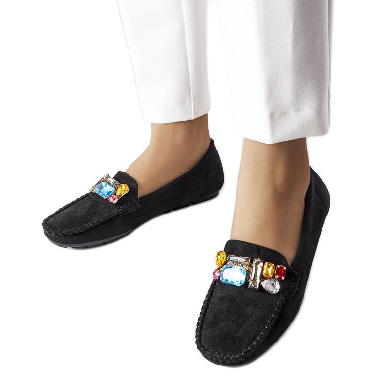 Czarne mokasyny ze skórzana wkładką Bertrand