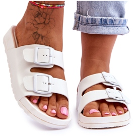 Damskie Klapki Na Platformie Białe Vertigo