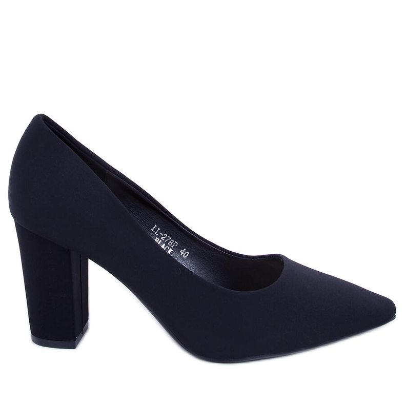 Czółenka na słupku Eilish Black czarne