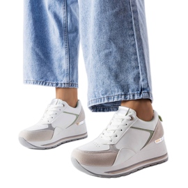 Szare sneakersy na koturnie Harvé