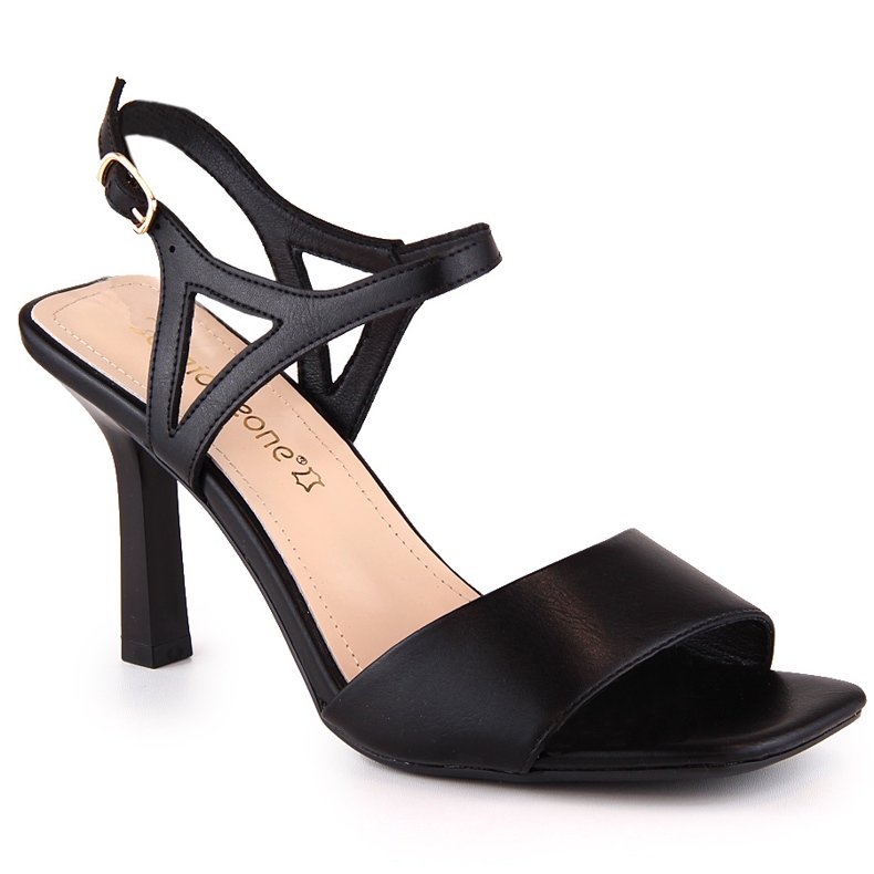 Sandały szpilki damskie czarne Sergio Leone SK902