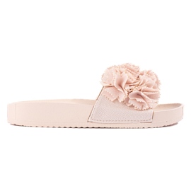 Beżowe klapki na platformie Shelovet beżowy