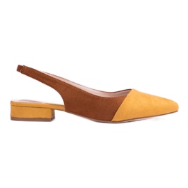 Czółenka damskie z odkrytą pięta Shelovet brązowe