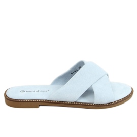 BM Klapki damskie skrzyżne Alyson LT.BLUE niebieskie
