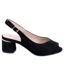 BM Sandałki na obcasie Venus Black czarne