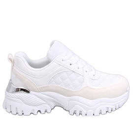 Sneakersy na koturnie Ortega White białe