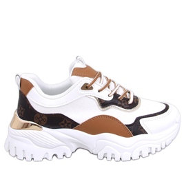 BM Sneakersy na koturnie Nesbit White białe