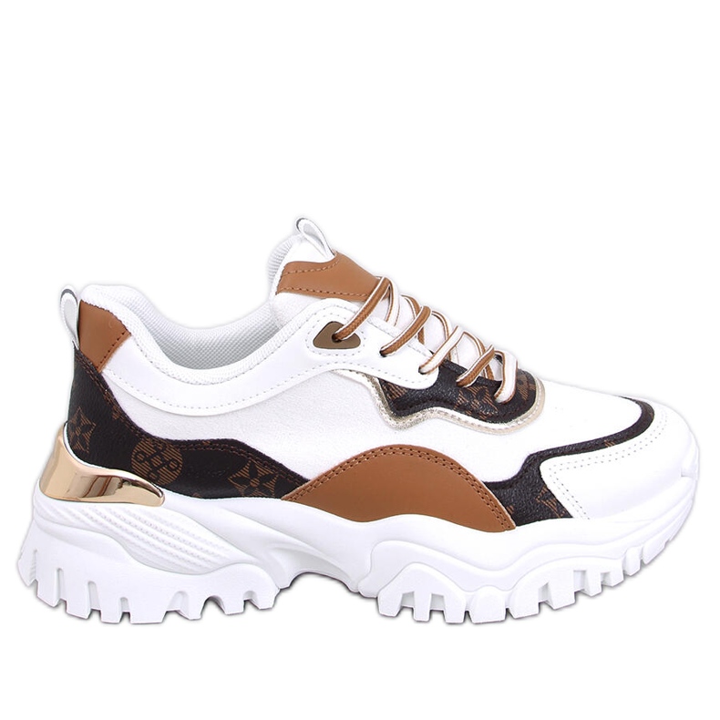 BM Sneakersy na koturnie Nesbit White białe