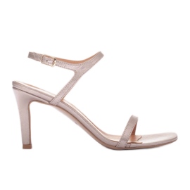 Marco Shoes Sandały na obcasie złoty