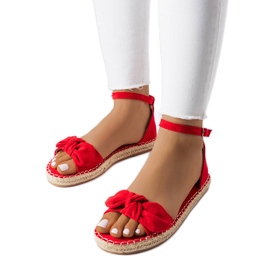 BM Czerwone espadryle z kokardką Faure