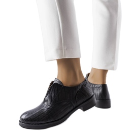 Beżowe półbuty LS5379 Taupe czarne