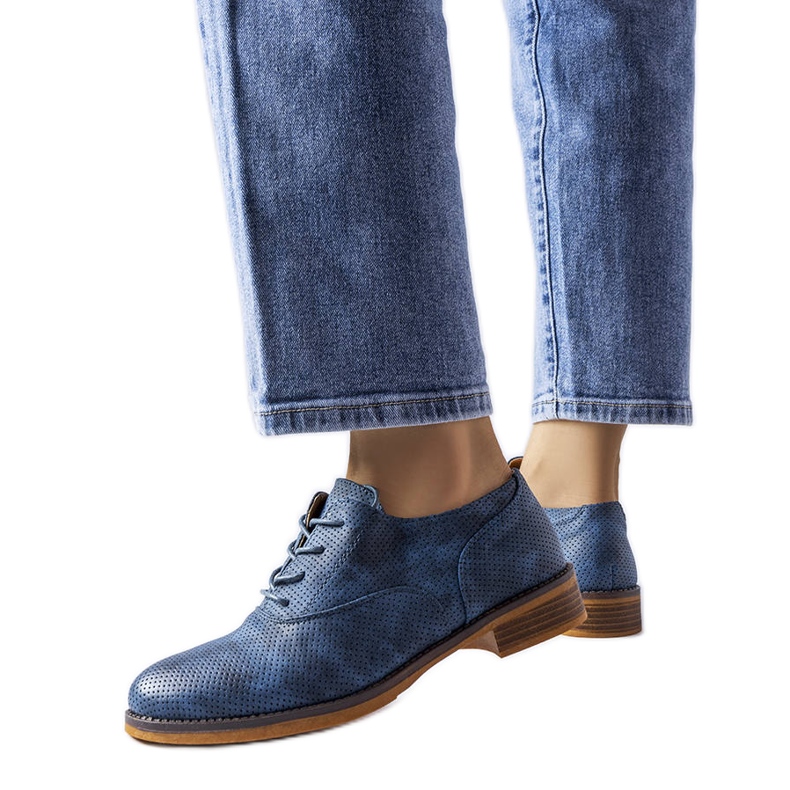 Niebieskie półbuty LS5379 Taupe