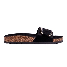 Damskie Klapki Zamszowe Na Platformie Czarne Festil