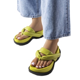 Zielone klapki na platformie Lachapelle