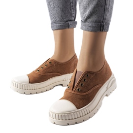 Brązowe trampki na gumkę Walton