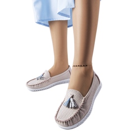 Różowe skórzane mokasyny Maryville