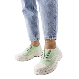 Zielone trampki na gumkę Walton