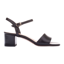 Marco Shoes Sandały na obcasie midi czarne