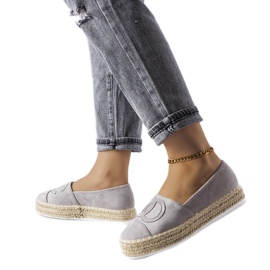 Szare espadryle na platformie Beaudry