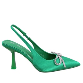 Czółenka z odkrytą piętą Hannah Green zielone