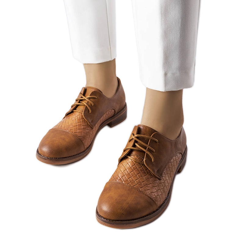 Brązowe półbuty damskie Taupe