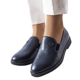 Granatowe gładkie półbuty Concord niebieskie