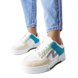 Beżowo-niebieskie buty na platformie Harter beżowy